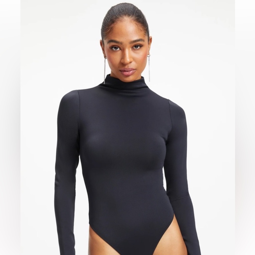 Good American Black High Neck Bodysuit